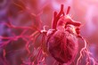 myocardial infarction medical concept with human heart anatomy illustration cardiovascular disease