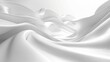 Elegant and pure white silk fabric with soft folds and curves creating a luxurious abstract background of simplicity and grace