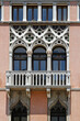 Traditional Venetian Style Windows With Marble Balcony in Venice Italy