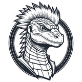 Fototapeta  - Punk lizard, Vector illustration