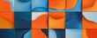 Abstract Square Collage Curved Set of Blue Orange Background