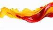 Liquid red and yellow splash isolated on a white background.
