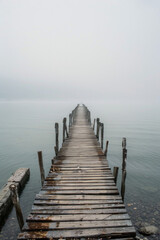  Old abandoned pier at the sea, minimalist photography