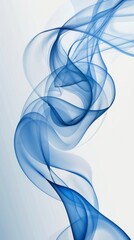 Wall Mural - Abstract blue wave pattern on a white background, creating a dynamic and modern design aesthetic.