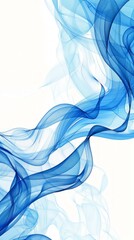 Wall Mural - Abstract blue wave pattern on a white background, creating a dynamic and modern design aesthetic.