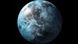 Habitable exoplanet similar to Earth and suitable for human life. Planet in space with water and greenery. Concept of the discovery of exoplanets and the search for life.