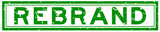 Fototapeta Zachód słońca - Grunge green rebrand word square rubber seal stamp on white background