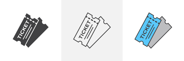 Poster - Cinema and Concert Ticket Icons Including VIP Passes in Vector