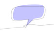 Speech Bubble. One line art vector drawing. Black lines on a white background.