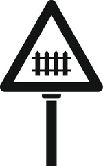 Wall Mural - Railway crossing sign icon simple vector. Attention sign. Crossroad way