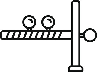 Sticker - Railway cross closed barrier icon outline vector. Traffic lights. Control front