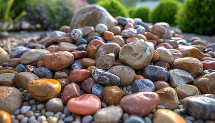 Wall Mural - scattering of river stones on transparent background