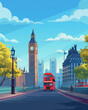 London scene in flat graphics