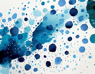 Poster - traces of paint on a white sheet of paper, dots and blots