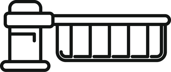 Poster - Metal railway crossing barrier icon outline vector. Control pass. Warning safety