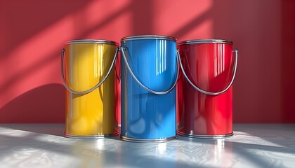 Wall Mural - set of paint cans