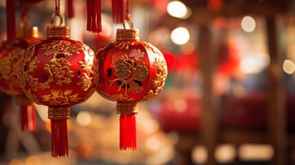 Poster - A traditional chinese new year decoration with auspicious symbols