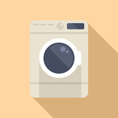 Poster - Modern wash machine icon flat vector. Household object. Domestic electrical