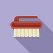 Cleaning handle brush icon flat vector. Domestic service. Plastic tool