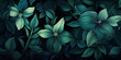 Moody midnight blue and emerald green botanicals forming an enchanting seamless backdrop.