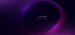 Abstract glowing purple and pink color circle lines on dark background with lighting effect sparkle.
