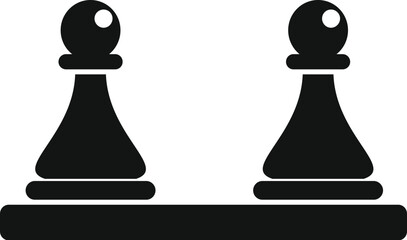 Poster - Pawn pieces on board icon simple vector. Chess game. Play figure