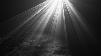 Digital sun rays light rendering isolated on the black background for overlay design or screen blending photo editing