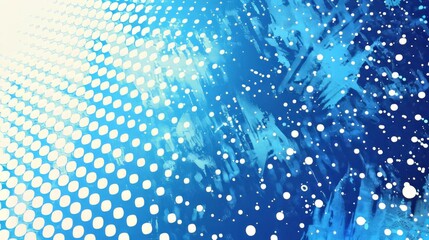 Dots halftone white-blue color pattern gradient grunge texture background. Pop art comics sport style illustration.