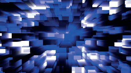 Poster - Abstract pattern, seamless mosaic background. Abstract technology background consisting of glowing blocks. Sci-fi or hi-tech background. Vector illustration
