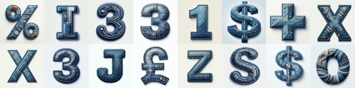 Denim lettering. AI generated illustration