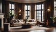 Modern living room showcasing a luxurious sofa close-up, sleek design, and hardwood floors.