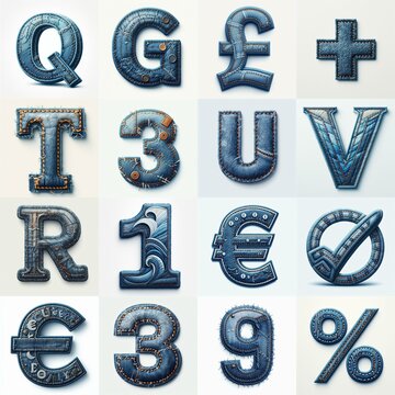 Denim lettering. AI generated illustration