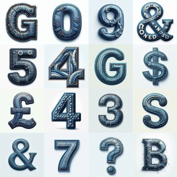 Denim lettering. AI generated illustration