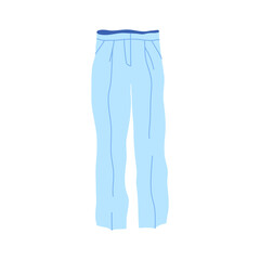 Poster - Cartoon Clothes Male Light Blue Pants Concept Flat Design Style Isolated on a White Background. Vector illustration