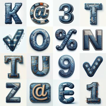 Denim lettering. AI generated illustration