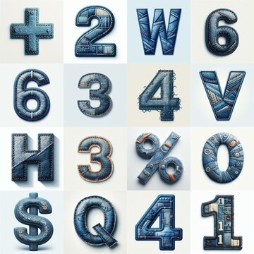 Denim lettering. AI generated illustration
