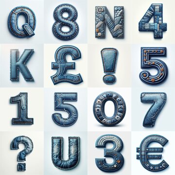 Denim lettering. AI generated illustration