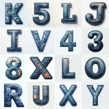Denim lettering. AI generated illustration