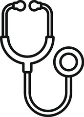 Canvas Print - Medical stethoscope icon outline vector. Medical diagnosis tool. Pulse cardiac