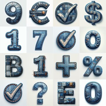 Denim lettering. AI generated illustration