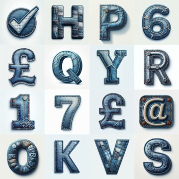 Denim lettering. AI generated illustration
