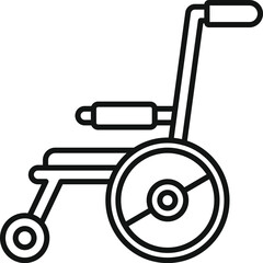 Sticker - Medical wheelchair icon outline vector. Patient transportation. Seat armchair