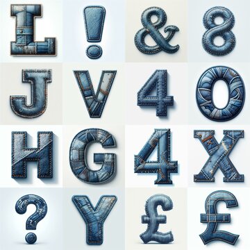 Denim lettering. AI generated illustration