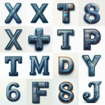 Denim lettering. AI generated illustration