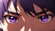 © SevenThreeSky - purple eyes guy anime cartoon close-up from Generative AI