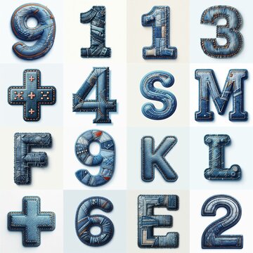 Denim lettering. AI generated illustration