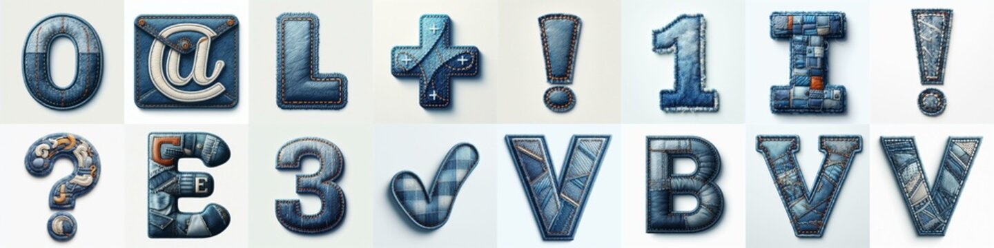 Denim lettering. AI generated illustration