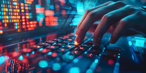 Poster - a digital keypad showcases robust password security in action with complex login authentication proc