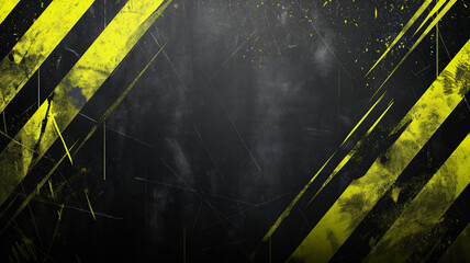 Wall Mural - Black and yellow grunge background with thick diagonal stripes