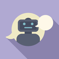 Poster - bot chat support robot icon flat vector. ai contact help. internet work